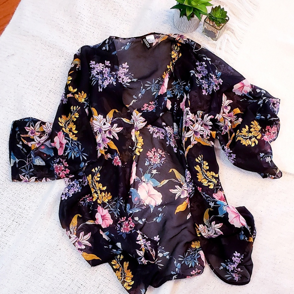 H&M Floral Sheer Pullover